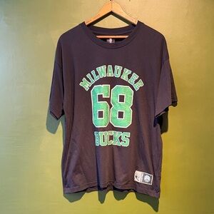 Milwaukee Bucks Glitter NBA Black T-Shirt